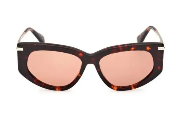 Max Mara Beth Round Sunglasses brown red