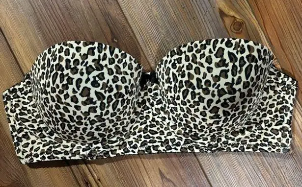 NWOT STRAPLESS Black and Leopard Print Bra Size undefined