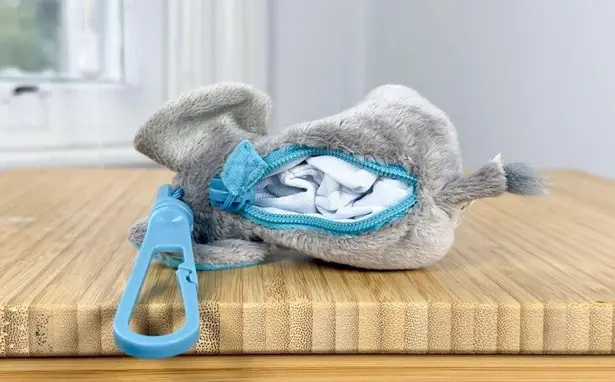 Elephant Plush Keychain Coin Purse Little Brownie Bakers Blue Green Gray