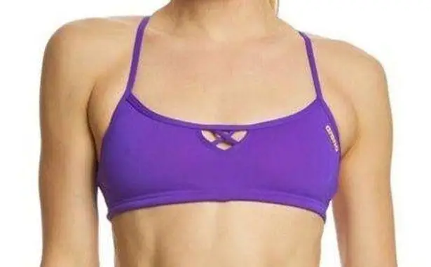 Arena  Rule Breaker Bandeau Bikini Top Size M Purple‎ Competitive Swimsuit Top