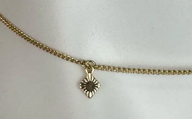 Diamond Shape Dainty Dangle Choker Necklace Gold