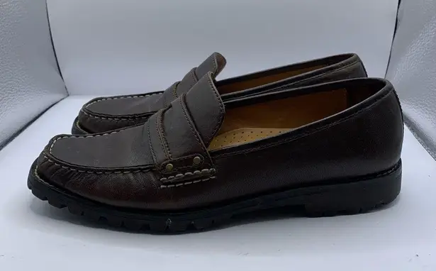 Cole Haan  vintage square toe slip on leather brown loafers size 8 old money