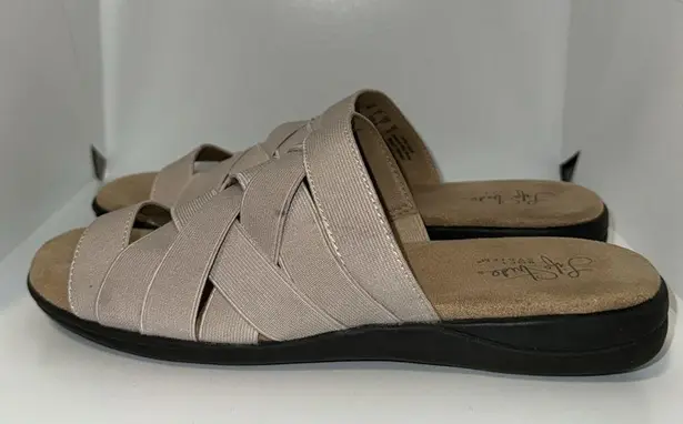 Life Stride Soft System Emilia Flat Slip On Sandals Women’s 7 Tan