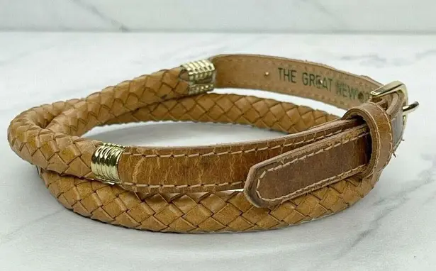 The Great New York Belt Co Brown Vintage Barrel Braided Leather Belt Size Small