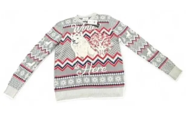 NWT Game of Thrones HBO Women’s XL Holiday Sweater Wolf Collectible Nostalgia Gray