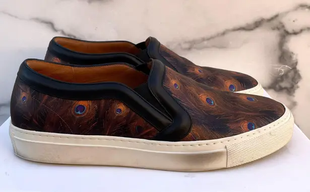 Givenchy women’s peacock print brown skate slip on sneakers size IT 39 US 9