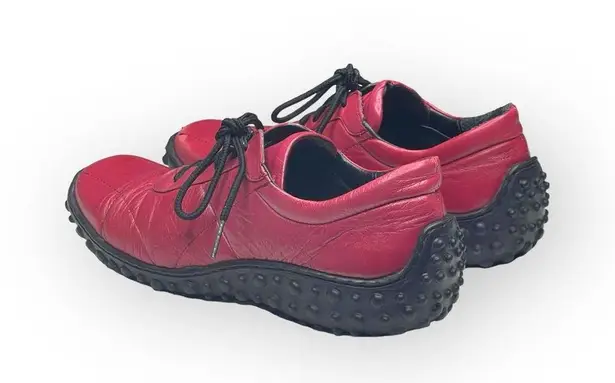 Jacques Cohen 𖦹 Hipster Chic Quilted Leather Sneakers 𖦹 Fire Engine Red 𖦹 8M Size 8