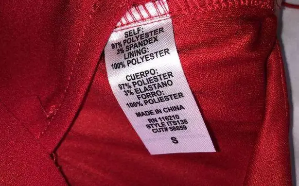 ENTRY Red Two Piece Rhinestone Set Size Small