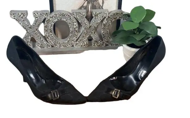 Giuseppe Zanotti Design Black Buckle Pointy Heels Women Sz 37