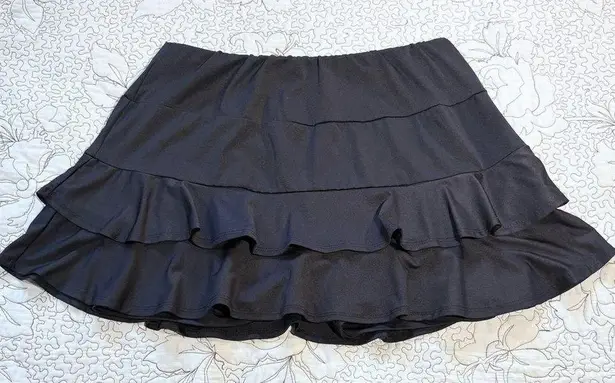 TAIL Doubles Multi Ruffle Tennis SPF 45+ protection Skirt/Skort in Black Sz L Size L