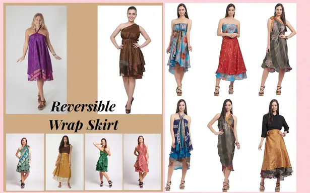 Reversible Maxi Wrap Skirt BINS104 Multiple