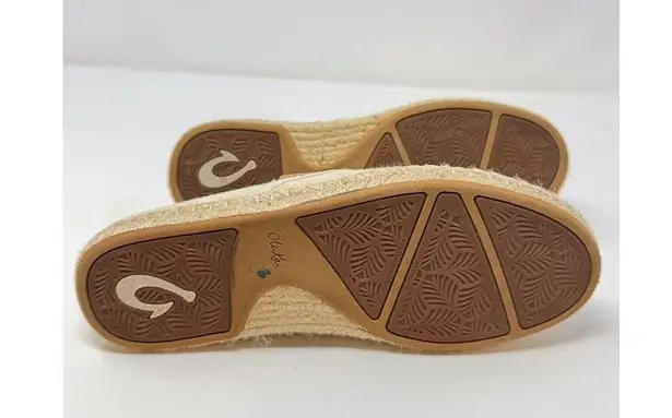 Olukai Kaula Pa'a Kapa Womens Loafer Beige Flat Slip On Espadrille Comfort US 6 Tan