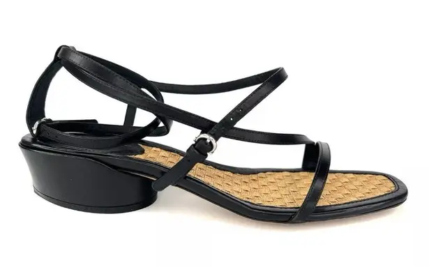 Salvatore Ferragamo EGADI 85mm STRAPPY BLOCK HEEL LEATHER SANDALS SIZE US 9.5