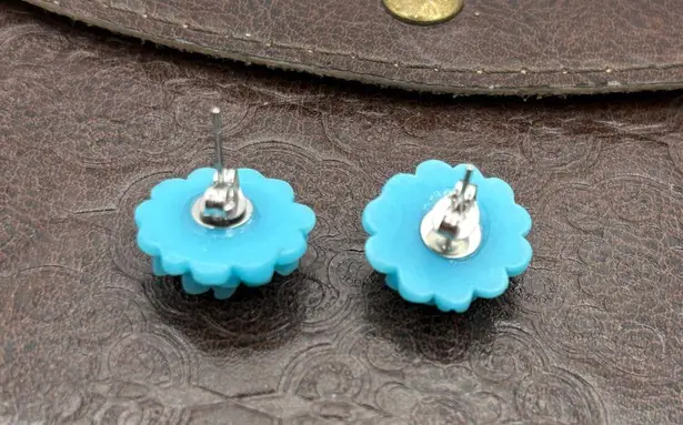 Handmade Super Sparkly Y2K Glitter Flower Stud Earrings | Vintage Cabochons