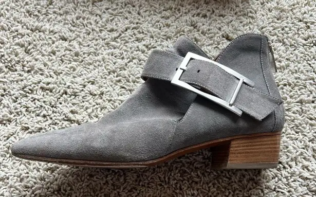 Aquatalia Grey Suede Ankle Boots Women’s Sz 9.5 Kate Middleton Silver Bu…