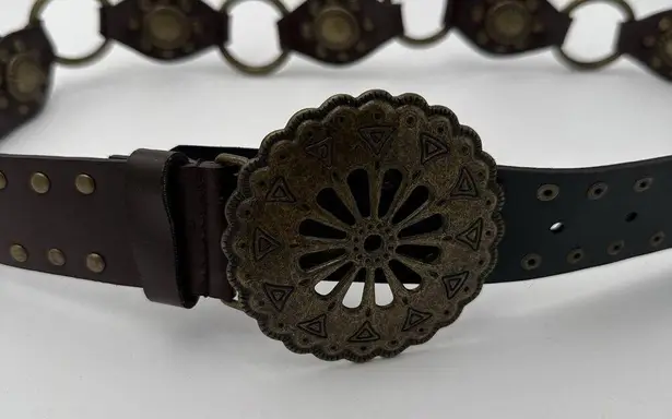 Unbranded Brown Leather Circle Rustic Bras Belt Festival Boho Medium