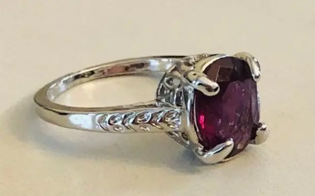 Amethyst New Oval Sterling Silver Ring Size 7