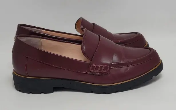 Kate Spade New York Karry Casual Loafers Round Toe Leather Wine Burgundy 6.5M Brown Size 6.5