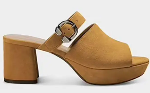 Aerosoles NWOB Women's Tan Suede Cosmic Heeled Slip on Mule Sandal sz 9.5