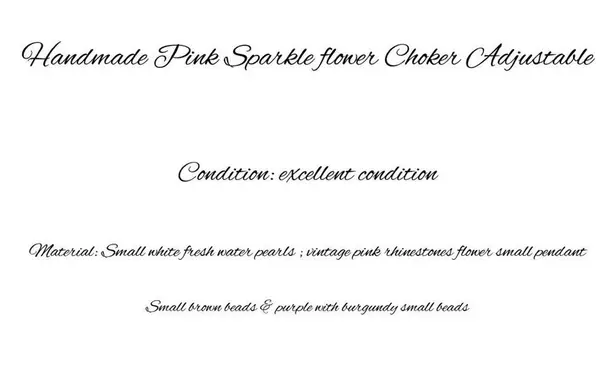 Pink sparkle flower necklace set