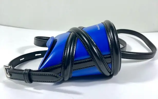 Alexander McQueen Mini The Curve Leather Crossbody Bag Electric Blue NEW
