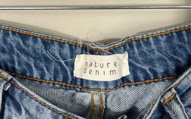 Nature Denim Mid Rise Distressed Raw Hem Straight Leg Denim Jeans Size 5/26