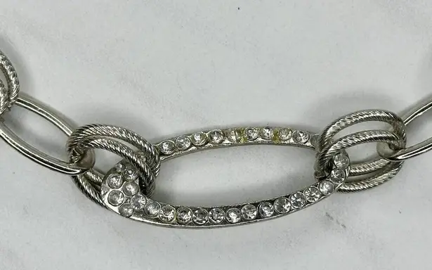 Rhinestone Studded Silver Chain Link Belt M/L ✨