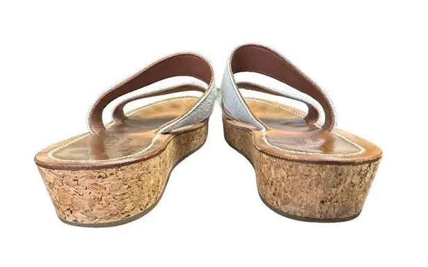 K. JACQUES Cluny White Pony Cork Platform Slide size 41 Brown