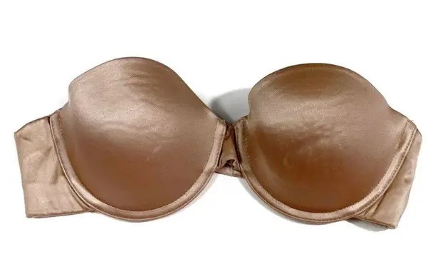 Maidenform Nude Skin Tone Silky Underwire Strapless Smooth Side Push Up Bra 34D
