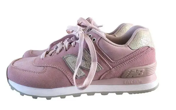 New Balance 574 Light Pink Shattered Pearl Lace Up Sneakers New Balance 574 Light Pink Shattered Pearl Lace Up Sneakers