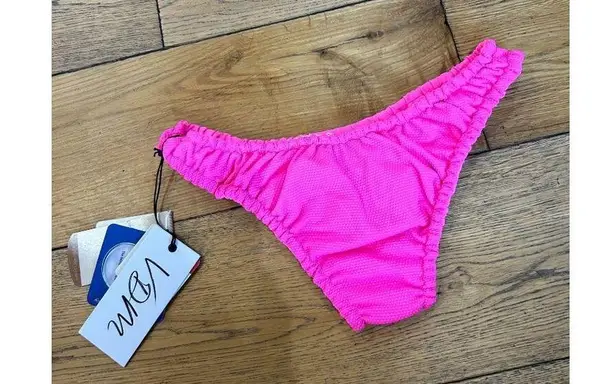 VDM Stevie Reversible Bikini Bottom Neon Pink Wave & Neon Pink Womens Size Small