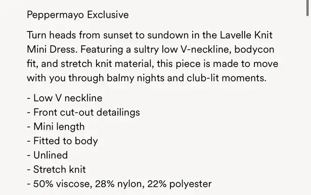 Peppermayo  Black Knit Mini Dress - Image 4