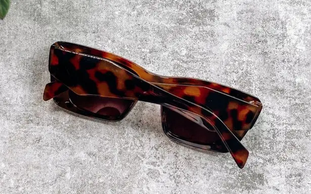 Boutique Tortoise Shell Brown Rectangle Sunglasses