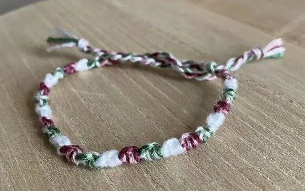 Handmade Loretta Bracelet, anklet, trendy, comfortable, tie, embroidery thread, woven, gi