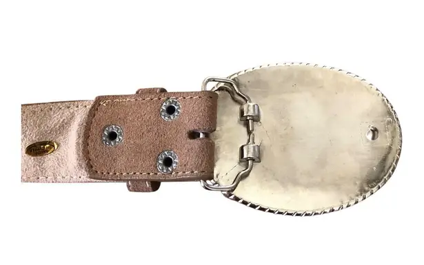 3G Buckles Camel Light Tan Suede Leather Belt 1.5" 28
