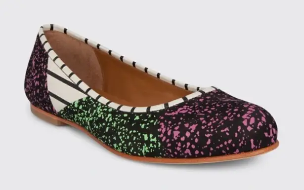 Bernhard Willhelm X Camper Womens 7.5 Patchwork Ballerina Flat White