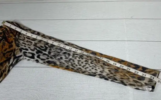 Generation Love Tan Black White Leopard Print Cowl Neck Blouse Size Medium