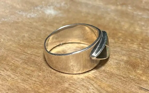 Onyx Vintage Inlay Black & Opal 925 Sterling Silver Ring