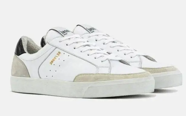 RE/DONE 90s Leather/Suede Lace Up Low Top Skate Sneakers White Women's 40 / 9.5