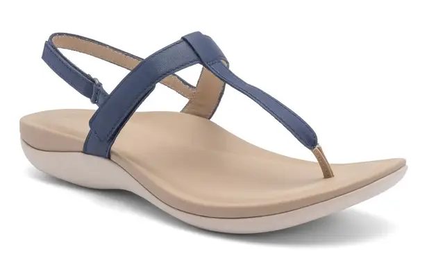 ABEO Oasis T Strap Sandals, Navy, 10 Neutral Blue
