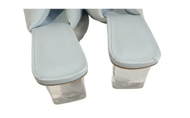 Open Edit Women’s 11 Cleo Powder Blue Slide Sandals Heels Clear Nordstrom