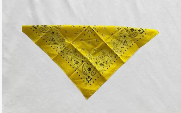yellow patterned bandana
