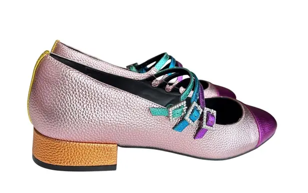 Kurt Geiger London Pierra Mary Janes in Metallic Color Block Size 40.5/ US 9.5