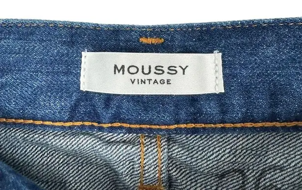 NWT MOUSSY Medium Wash Straight Leg Denim Jeans Whiskering Button Fly Size 26