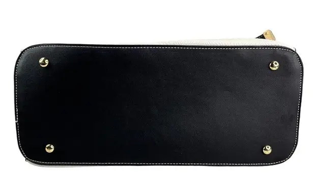 Adrienne Vittadini Madison Avenue Collection Satchel Lock White Black