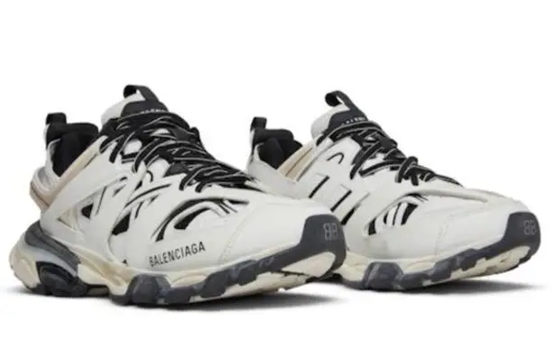 Balenciaga Track Sneakers, White/Black +Extra Shoe Laces Size EU34 US4 EXCELLENT