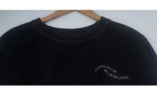 For Love & Lemons Lightweight Alex Sweatshirt Black S Leisure Oversized Slouchy