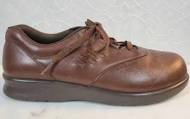 SAS Free Time Teak Womens Shoe 9W Brown Leather Lace Up Walking Tripad Comfort Size 9