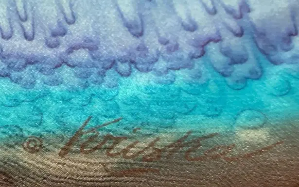 Hand Painted Silk Scarf by Kriska blue