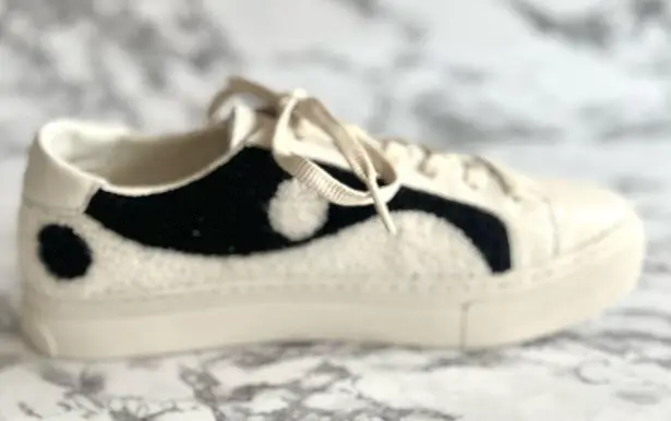 Soludos Yin Yang Women’s Platform Leather Sneakers Sz 9 White Black